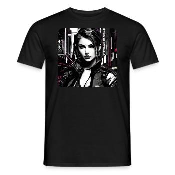 Cooles Streetwear Gothic Girl - Männer T-Shirt - Schwarz - Vorne - AI Model Male 178 light (178cm)