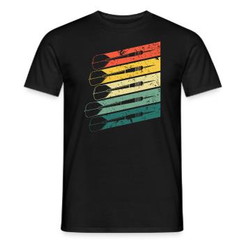 Retro Steeldart Dart Darts Dartspieler - Männer T-Shirt - Schwarz - Vorne - AI Model Male 178 light (178cm)
