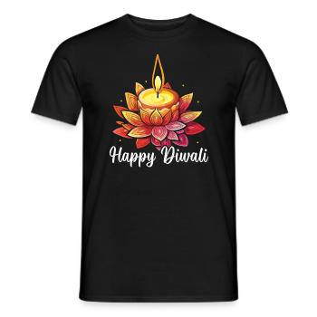 Happy Diwali Diwali Festival Indian Hindu Hinduism - Men's T-Shirt - black - Front - AI Model Male 178 light (178cm)