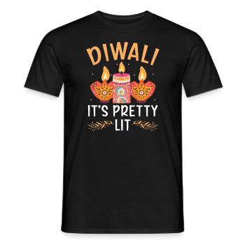 Happy Diwali Diwali Festival Indian Hindu Hinduism - Men's T-Shirt - black - Front - AI Model Male 178 light (178cm)