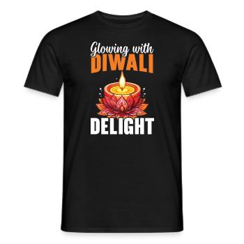 Happy Diwali Diwali Festival Indian Hindu Hinduism - Men's T-Shirt - black - Front - AI Model Male 178 light (178cm)