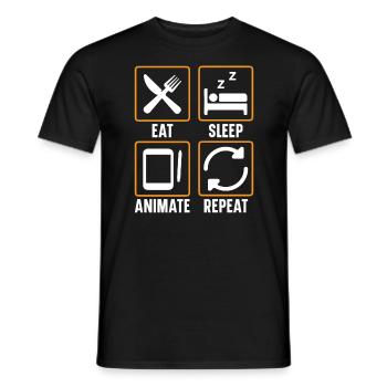 3D-Animator Animieren von Keyframes, Rendern von Animationen - Männer T-Shirt - Schwarz - Vorne - AI Model Male 178 light (178cm)