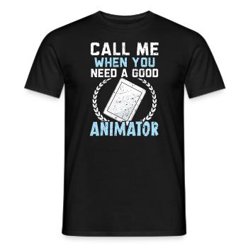 3D-Animator Animieren von Keyframes, Rendern von Animationen - Männer T-Shirt - Schwarz - Vorne - AI Model Male 178 light (178cm)