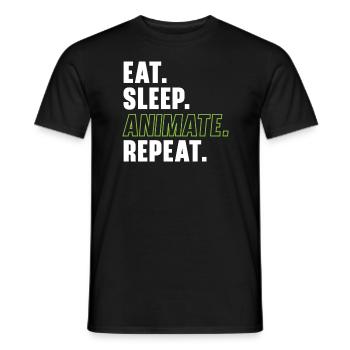 3D-Animator Animieren von Keyframes, Rendern von Animationen - Männer T-Shirt - Schwarz - Vorne - AI Model Male 178 light (178cm)