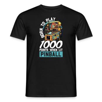 Pinball Machine Arcade Game Classic Video Game - Men's T-Shirt - black - Front - AI Model Male 178 light (178cm)
