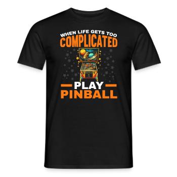 Pinball Machine Arcade Game Classic Video Game - Men's T-Shirt - black - Front - AI Model Male 178 light (178cm)