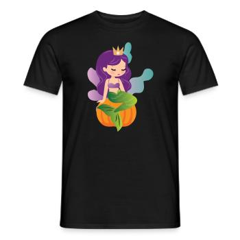 Mermaid Pumpkin Halloween Costume - T-shirt homme - noir - Devant - AI Model Male 178 light (178cm)