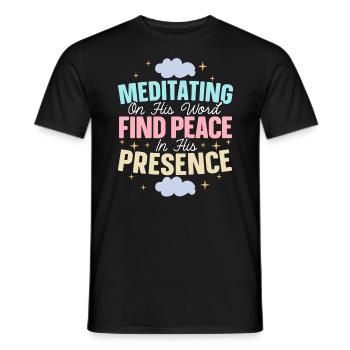 Méditation chrétienne Jésus Yoga Zen Christianisme - T-shirt homme - noir - Devant - AI Model Male 178 light (178cm)