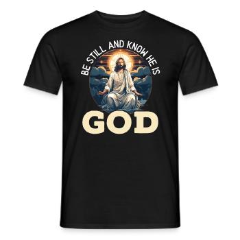 Méditation chrétienne Jésus Yoga Zen Christianisme - T-shirt homme - noir - Devant - AI Model Male 178 light (178cm)