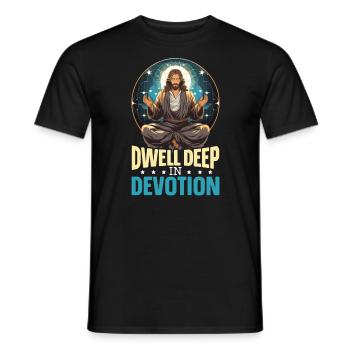 Christian Meditation Jesus Yoga Zen Christianity - Men's T-Shirt - black - Front - AI Model Male 178 light (178cm)