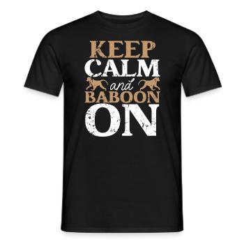 Babouin Singe Amoureux Faune Animalier Gardien de zoo - T-shirt homme - noir - Devant - AI Model Male 178 light (178cm)