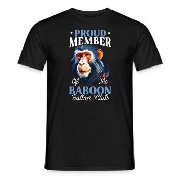 Babouin Singe Amoureux Faune Animalier Gardien de zoo - T-shirt homme - noir - Devant - AI Model Male 178 light (178cm)