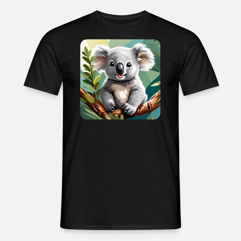 Niedlicher Koala Bär - Männer T-Shirt - Schwarz