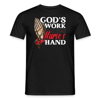 Christian Nurse RN Registered Nurse Christianity - Men's T-Shirt - black - Front - AI Model Male 178 light (178cm)