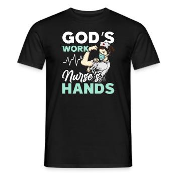 Christian Nurse RN Registered Nurse Christianity - Men's T-Shirt - black - Front - AI Model Male 178 light (178cm)