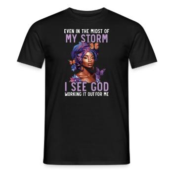 African Christian Afro American Black Christianity - Men's T-Shirt - black - Front - AI Model Male 178 light (178cm)