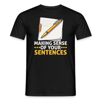 Korrekturlesen, Job, Rechtschreibung, Grammatik, Korrekturleser - Männer T-Shirt - Schwarz - Vorne - AI Model Male 178 light (178cm)