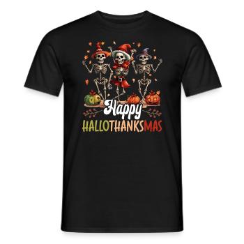 Hallothanksmas Halloween Thanksgiving Weihnachten - Männer T-Shirt - Schwarz - Vorne - AI Model Male 178 light (178cm)