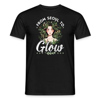 K-Beauty Skincare Oppa Korean Beauty South Korea - Men's T-Shirt - black - Front - AI Model Male 178 light (178cm)