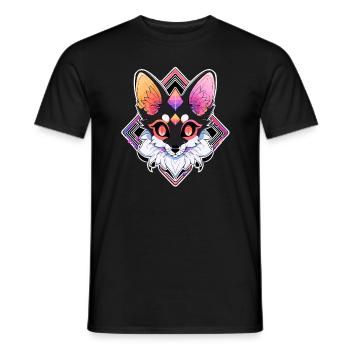 Spiritual Arty Fox Sacred Geometry - Men's T-Shirt - black - Front - AI Model Male 178 light (178cm)