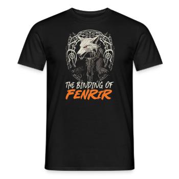 Fenrir Wolf Viking Norse Norsemen Odins Wolf - Men's T-Shirt - black - Front - AI Model Male 178 light (178cm)