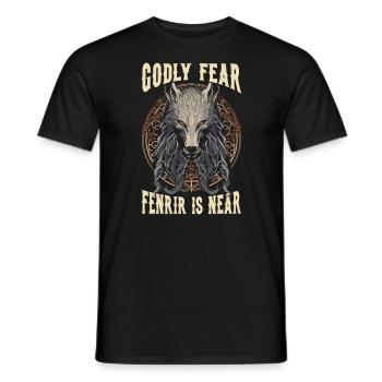Fenrir Wolf Wikinger Nordische Nordmänner Odins Wolf - Männer T-Shirt - Schwarz - Vorne - AI Model Male 178 light (178cm)