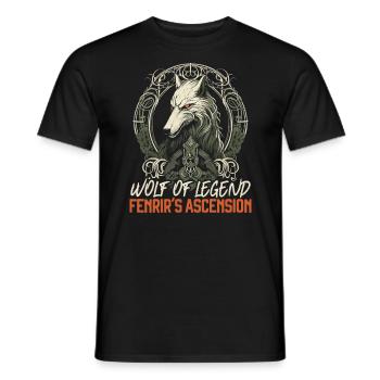 Fenrir Wolf Wikinger Nordische Nordmänner Odins Wolf - Männer T-Shirt - Schwarz - Vorne - AI Model Male 178 light (178cm)