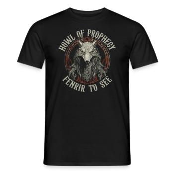 Fenrir Wolf Viking Norse Norsemen Odins Wolf - Men's T-Shirt - black - Front - AI Model Male 178 light (178cm)