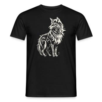 Fenrir Loup Viking Nordique Norsemen Odins Loup - T-shirt homme - noir - Devant - AI Model Male 178 light (178cm)
