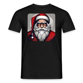 Evil grim Santa Claus - Men's T-Shirt - black - Front - AI Model Male 178 light (178cm)