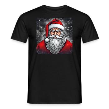 Grimmiger Weihnachtsmann - Männer T-Shirt - Schwarz - Vorne - AI Model Male 178 light (178cm)