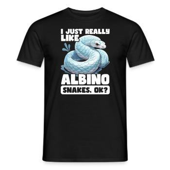 Albino Ball Phyton Giftige Schlange Albino Schlange - Männer T-Shirt - Schwarz - Vorne - AI Model Male 178 light (178cm)