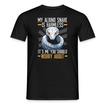 Albino Ball Phyton Giftige Schlange Albino Schlange - Männer T-Shirt - Schwarz - Vorne - AI Model Male 178 light (178cm)