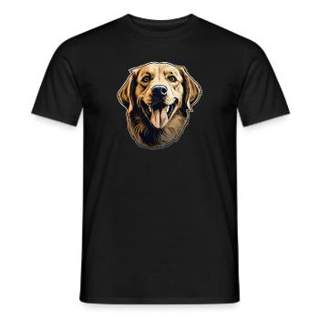 Langue de chien pour animaux de compagnie heureux - T-shirt homme - noir - Devant - AI Model Male 178 light (178cm)