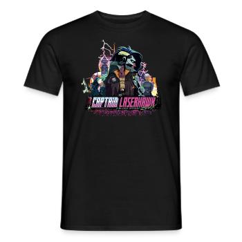 Captain Laserhawk: A Blood Dragon Remix Team - Men's T-Shirt - black - Front - AI Model Male 178 light (178cm)