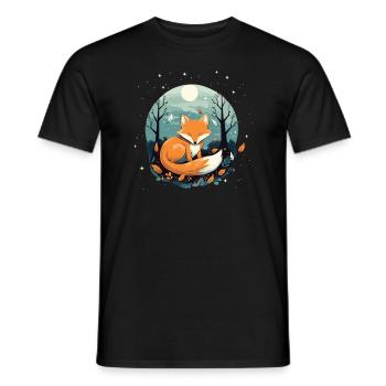 Sleeping Fox Sleepyhead Napping Sleep Fox Lover - Men's T-Shirt - black - Front - AI Model Male 178 light (178cm)