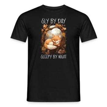 Sleeping Fox Sleepyhead Napping Sleep Fox Lover - Men's T-Shirt - black - Front - AI Model Male 178 light (178cm)