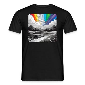 Arc-en-ciel dans la nature et la nature sauvage - T-shirt homme - noir - Devant - AI Model Male 178 light (178cm)