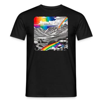 Regenbogen in der Natur mit Berge - Männer T-Shirt - Schwarz - Vorne - AI Model Male 178 light (178cm)