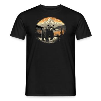 Bär Wandern Bergsteigen Wanderer Bärenliebhaber - Männer T-Shirt - Schwarz - Vorne - AI Model Male 178 light (178cm)