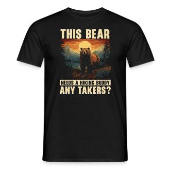 Ours Randonnée Escalade Randonneur Ours Amoureux - T-shirt homme - noir - Devant - AI Model Male 178 light (178cm)