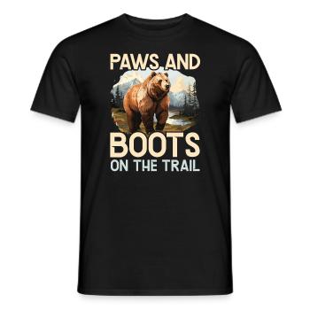 Bear Hiking Mountain Climbing Hiker Bear Lover - Men's T-Shirt - black - Front - AI Model Male 178 light (178cm)