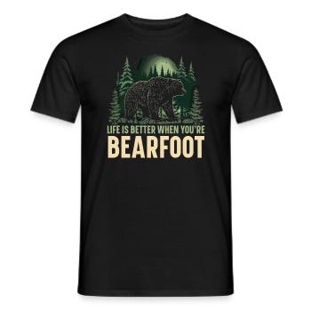 Bear Hiking Mountain Climbing Hiker Bear Lover - Men's T-Shirt - black - Front - AI Model Male 178 light (178cm)