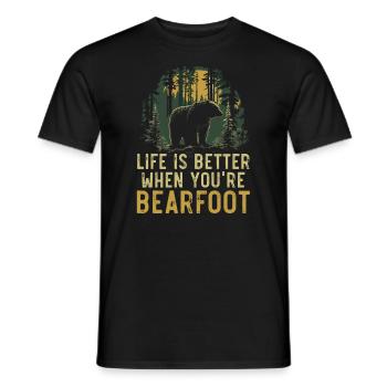 Bear Hiking Mountain Climbing Hiker Bear Lover - Men's T-Shirt - black - Front - AI Model Male 178 light (178cm)