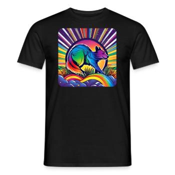 Spirit Animal Fox in Bright Colors - Men's T-Shirt - black - Front - AI Model Male 178 light (178cm)