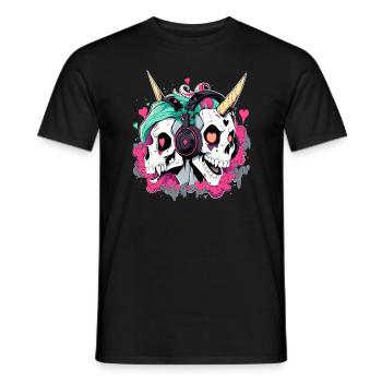 EDM Raver Unicorn Electonic Music DJ Rave - Männer T-Shirt - Schwarz - Vorne - AI Model Male 178 light (178cm)