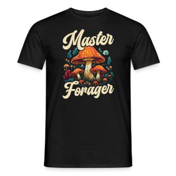 Mushroom Foraging Mycology Fungi Morel Hunting - Men's T-Shirt - black - Front - AI Model Male 178 light (178cm)