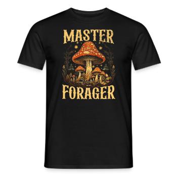 Mushroom Foraging Mycology Fungi Morel Hunting - Men's T-Shirt - black - Front - AI Model Male 178 light (178cm)