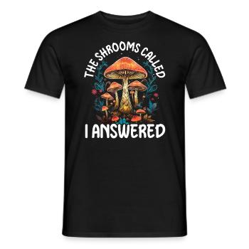 Champignon Cueillette Mycologie Champignons Chasse aux morilles - T-shirt homme - noir - Devant - AI Model Male 178 light (178cm)