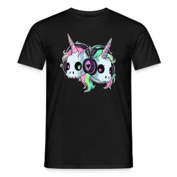 Cute Unicorn DJ EDM Festival - Männer T-Shirt - Schwarz - Vorne - AI Model Male 178 light (178cm)